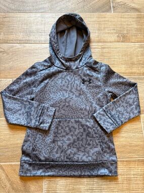 Youth Under Armour Gray Digital Camo Pullover Hoodie